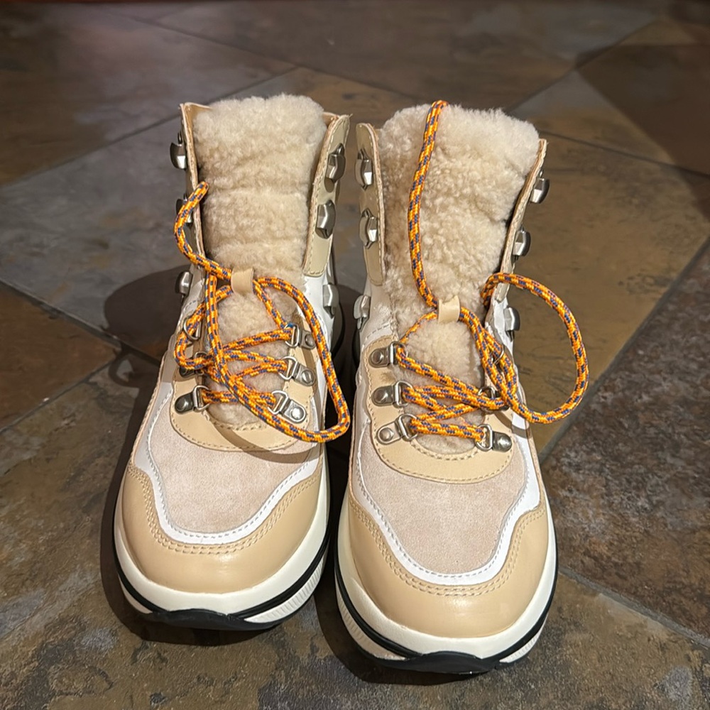 Tory Burch Gemini Link Platform boots.